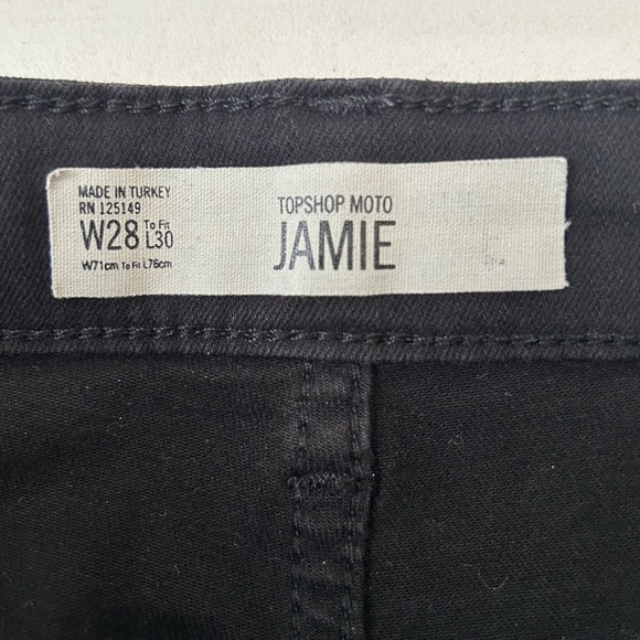 Topshop Black Jamie Stirrup Denim Leggings High Rise Stretchy Jeans Size 26 - Picture 10 of 14
